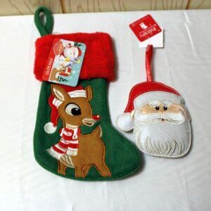 Rudolph the Red Nosed Reindeer Christmas Stocking & Ornament Set - New